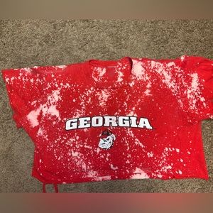 UGA Georgia distressed cropped t shirt